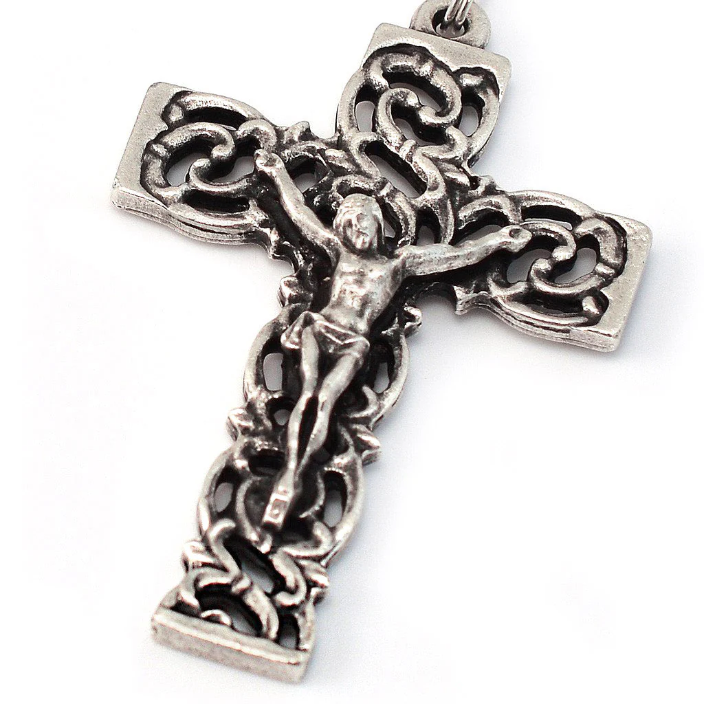 Annunciation Rosary, Silver & Aquamarine - Image 2