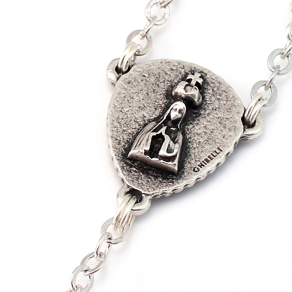 Saint Jacinta Marto Sky Blue & Silver Rosary - Image 4