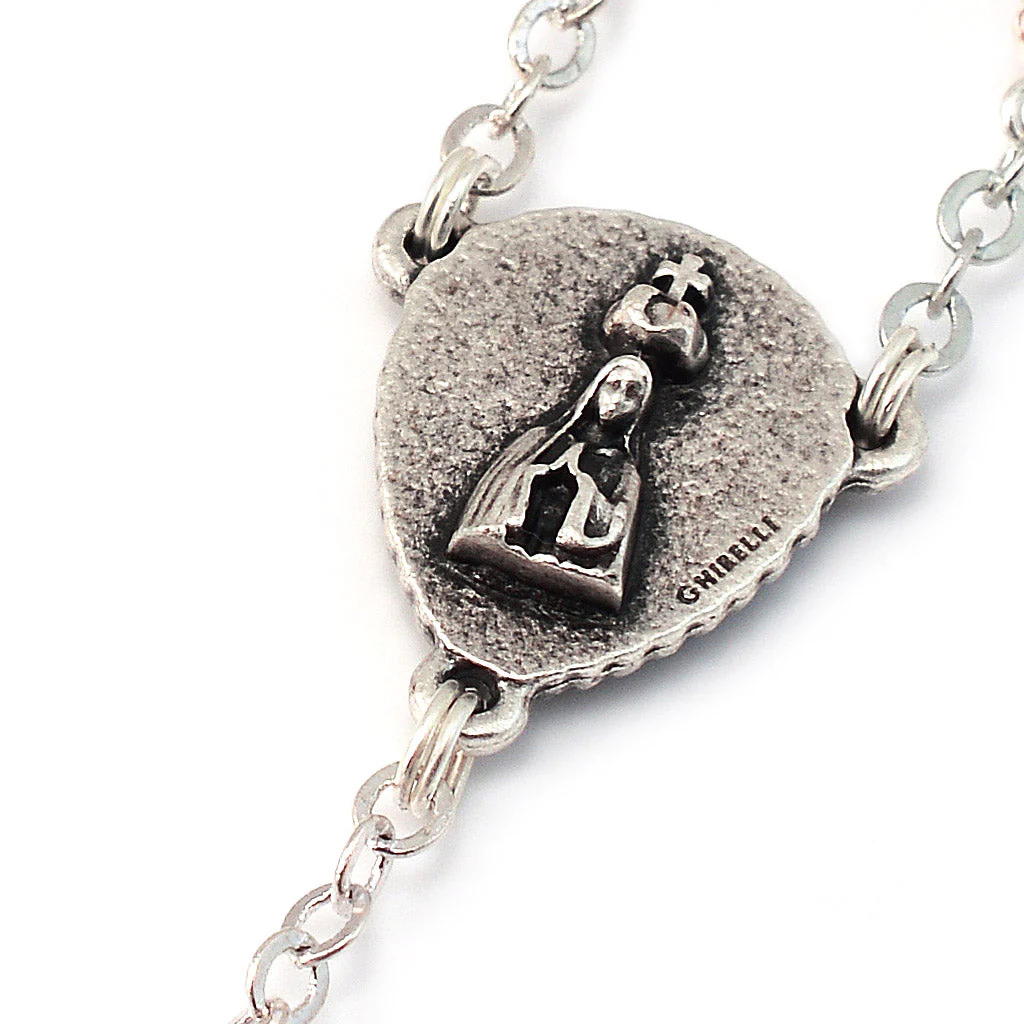 Saint Jacinta Marto Pure White & Silver Rosary - Image 4