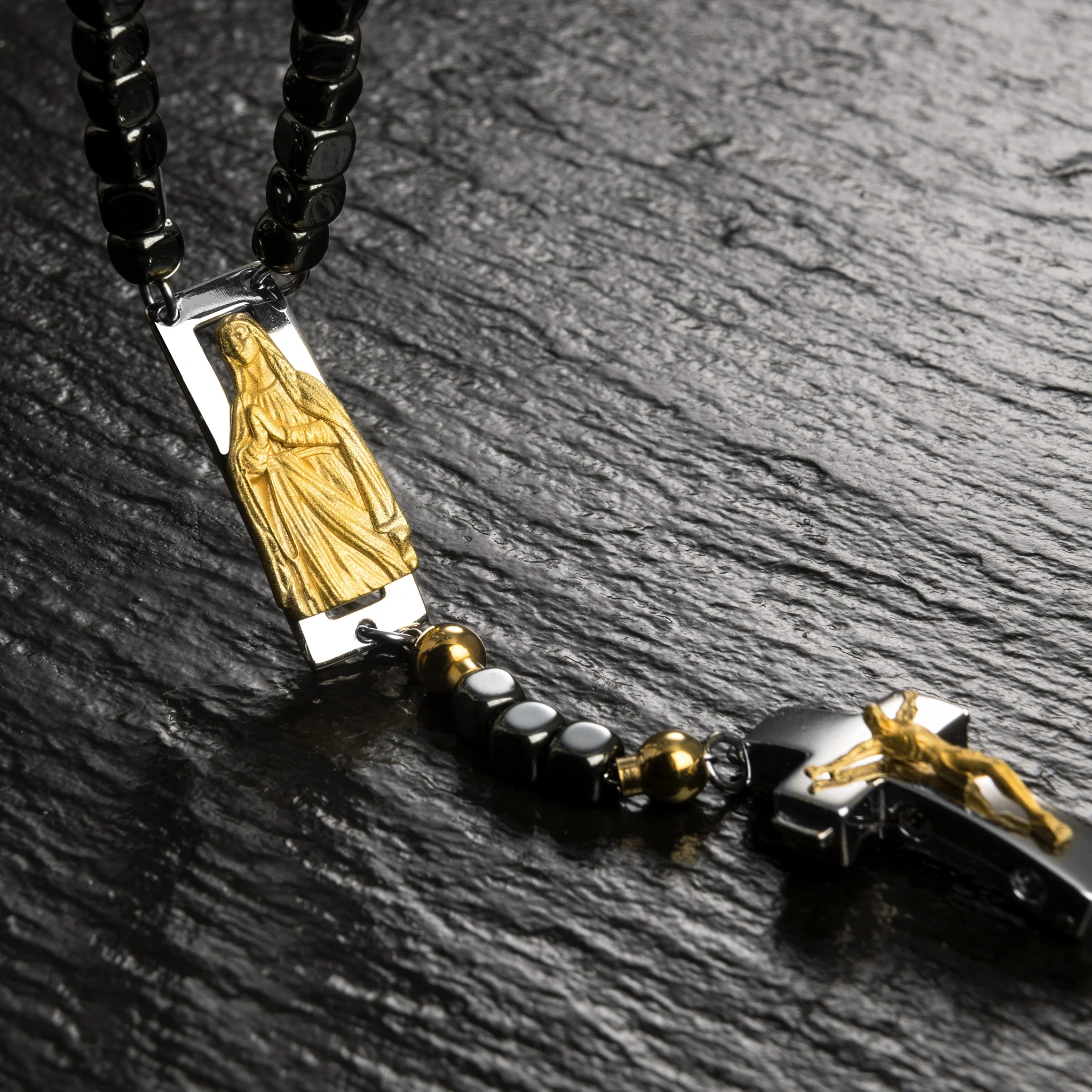 DEVOTIONAL ROSALET® - SQUARE POLISHED HEMATITE BEADS - Image 30