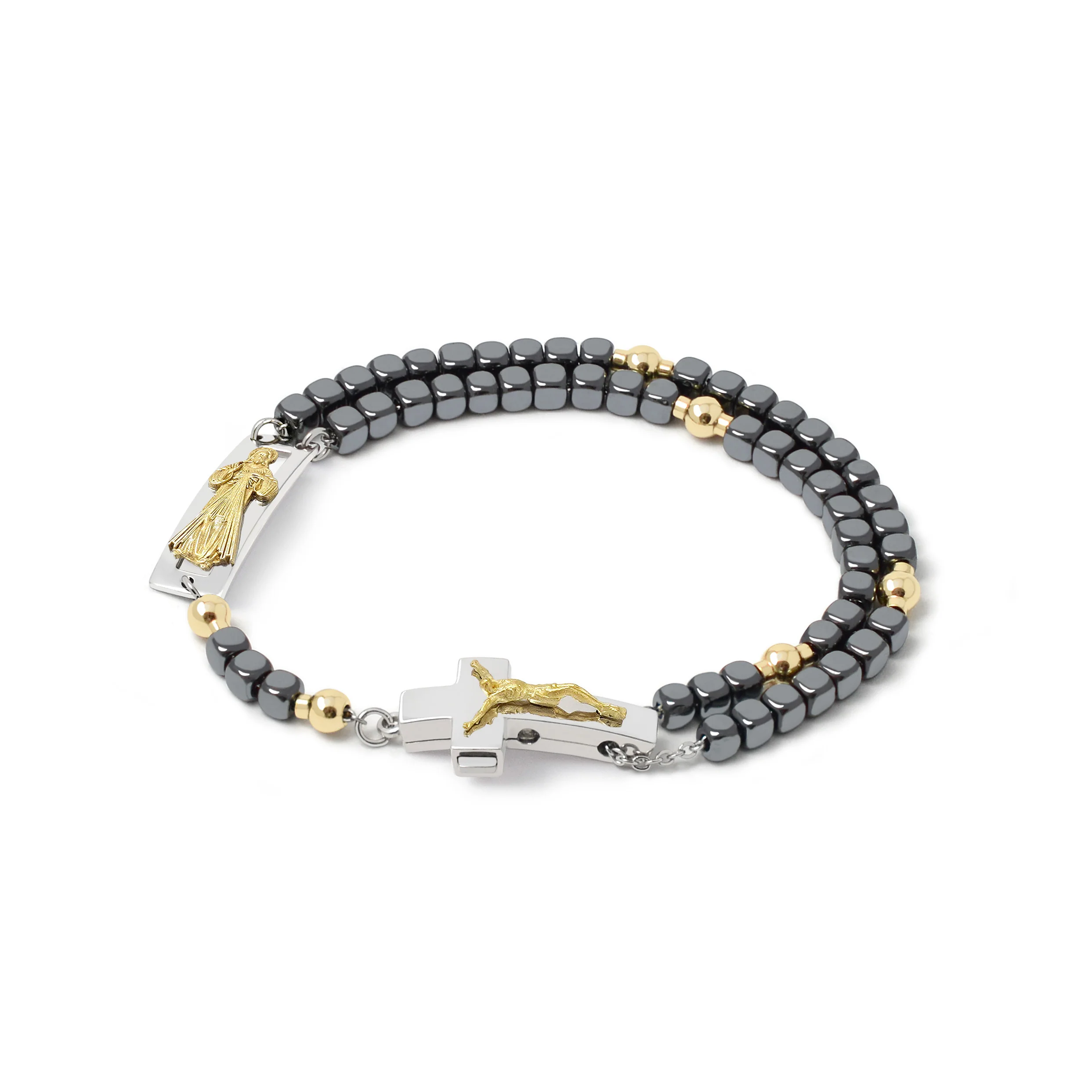 DEVOTIONAL ROSALET® - SQUARE POLISHED HEMATITE BEADS - Image 51