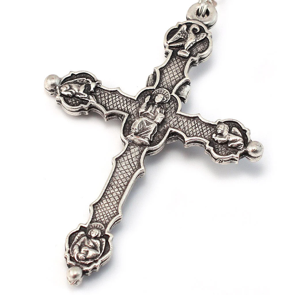 Fatima Lily Crimson & Silver Rosary - Image 3