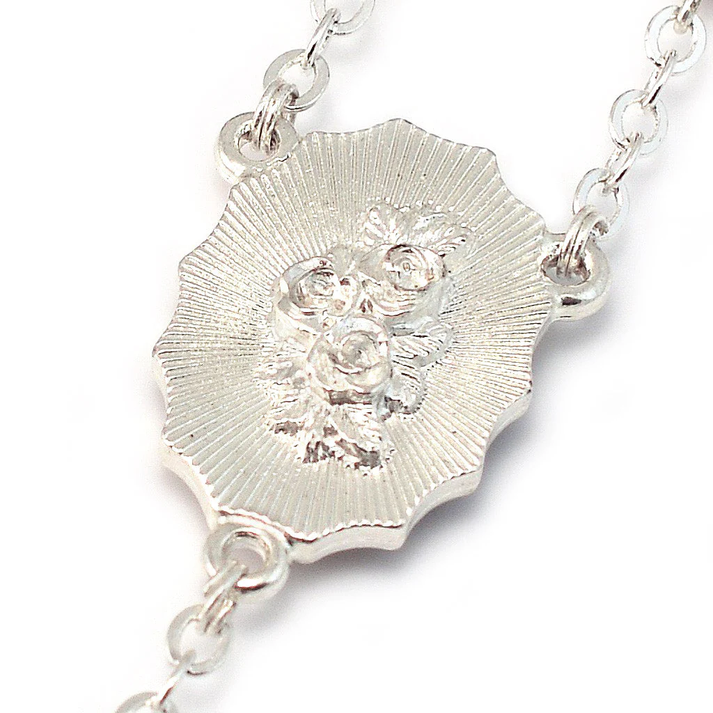 Fatima Crown, Hand Enameled & Silver Rosary - Image 4