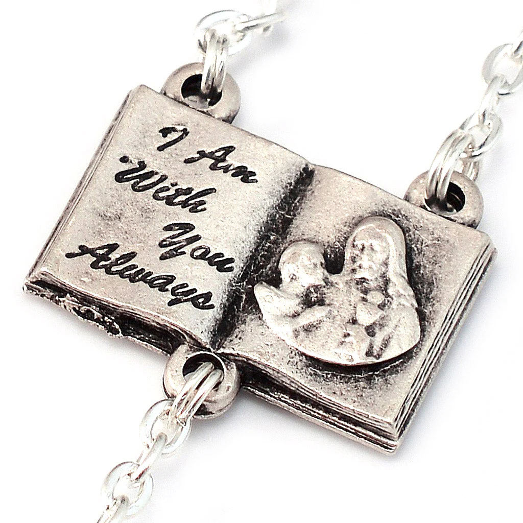 Holy Communion Book of Life Silver & Glass Rosary - Image 3