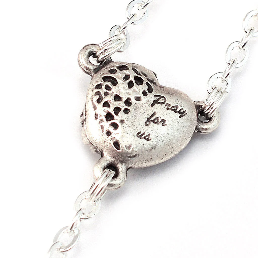 Holy Communion Pearl & Silver Rosary - Image 4
