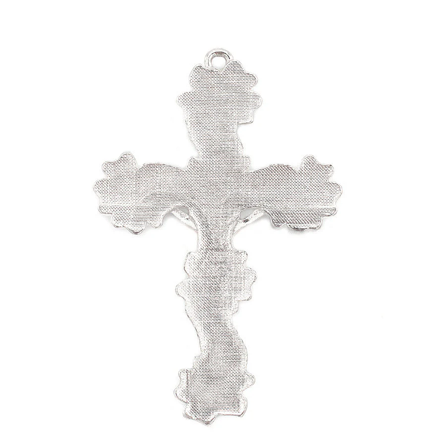 Lourdes Lily Sky Blue & Silver Floral Rosary - Image 3