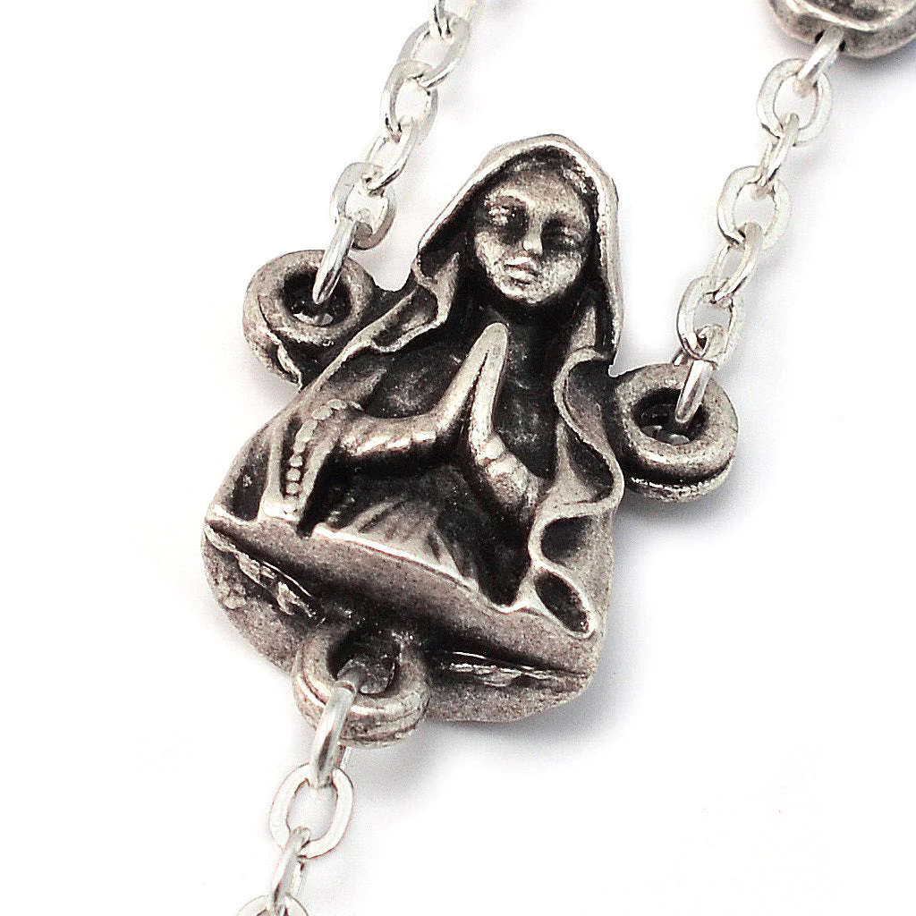 Lourdes Grotto Silver Rosary - Image 3