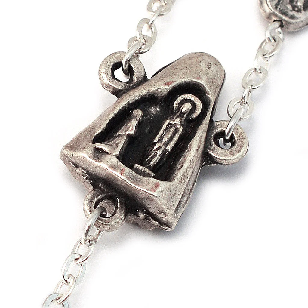 Lourdes Grotto Silver Rosary - Image 4
