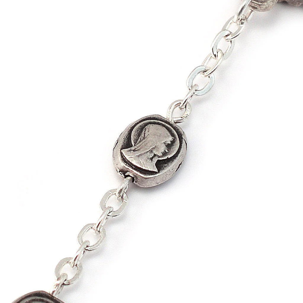 Lourdes Grotto Silver Rosary - Image 6
