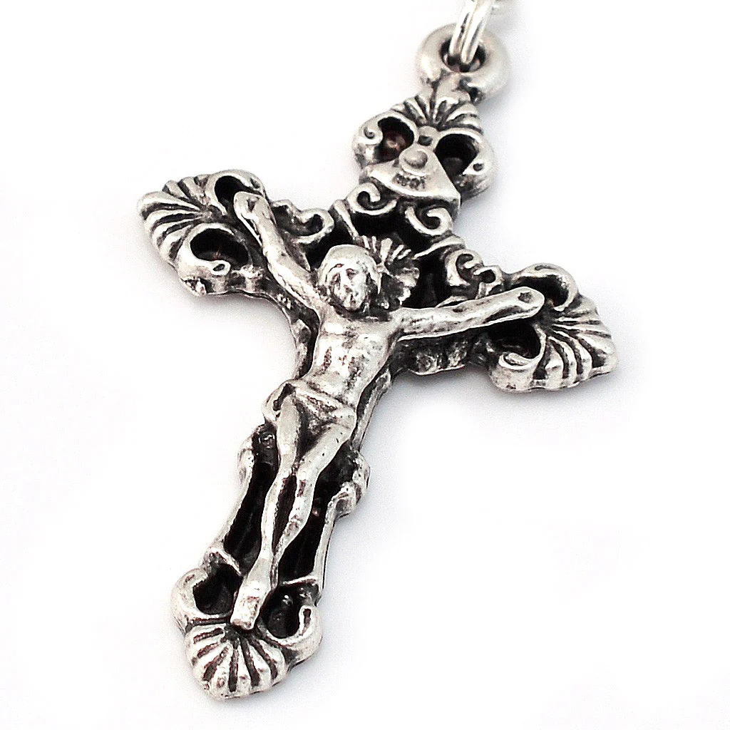Mary's Motherly Love Collection Mauve Glass Rosary - Image 2