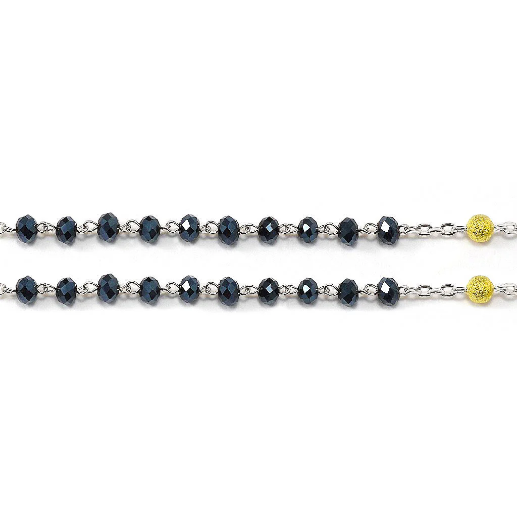 Medjugorje Queen of Peace Rosary, Black Crystal - Image 7