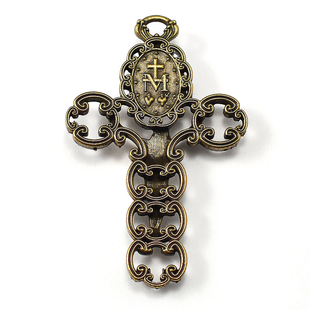 Medjugorje Queen of Peace Rosary with Genuine Murano Bead, Blue - Image 3