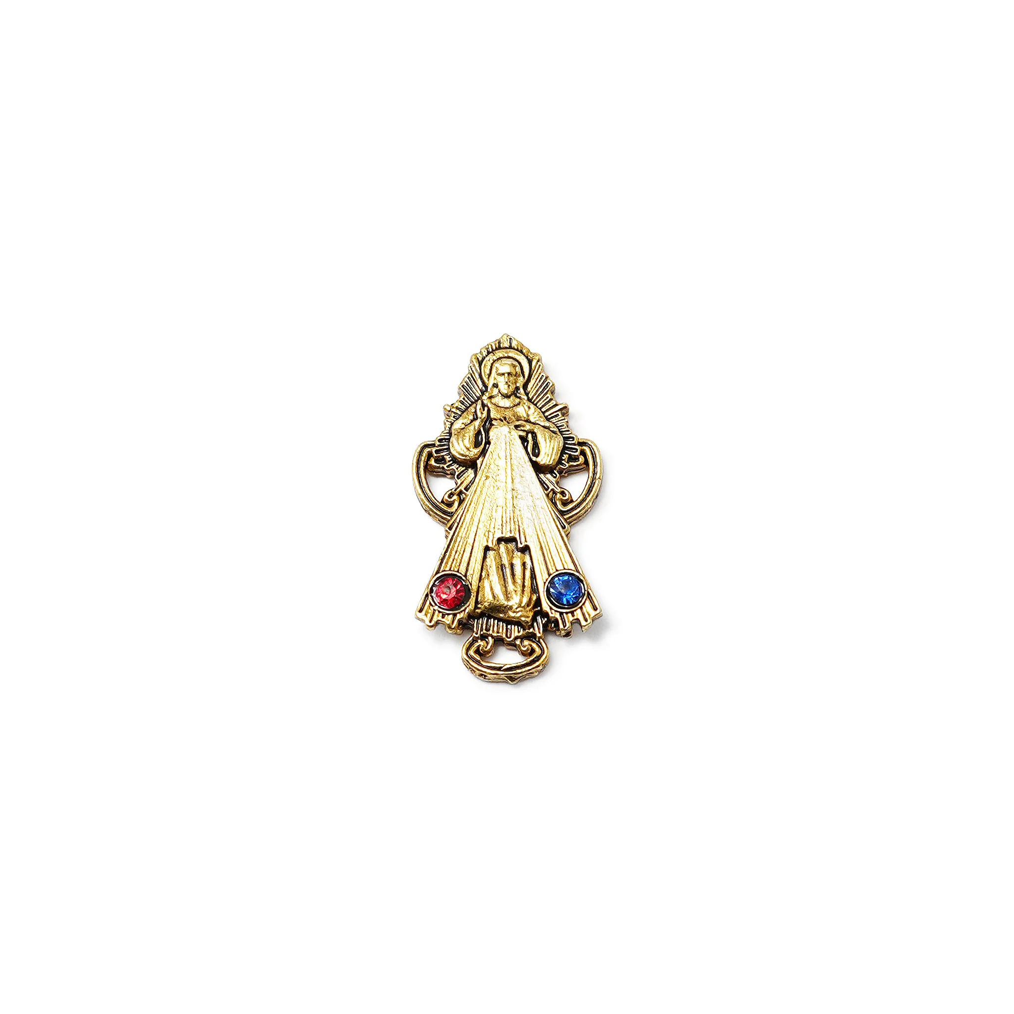 Merciful Jesus Divine Mercy Rosary - Murano Glass, Red Agate, and Hand Enamel - Image 4