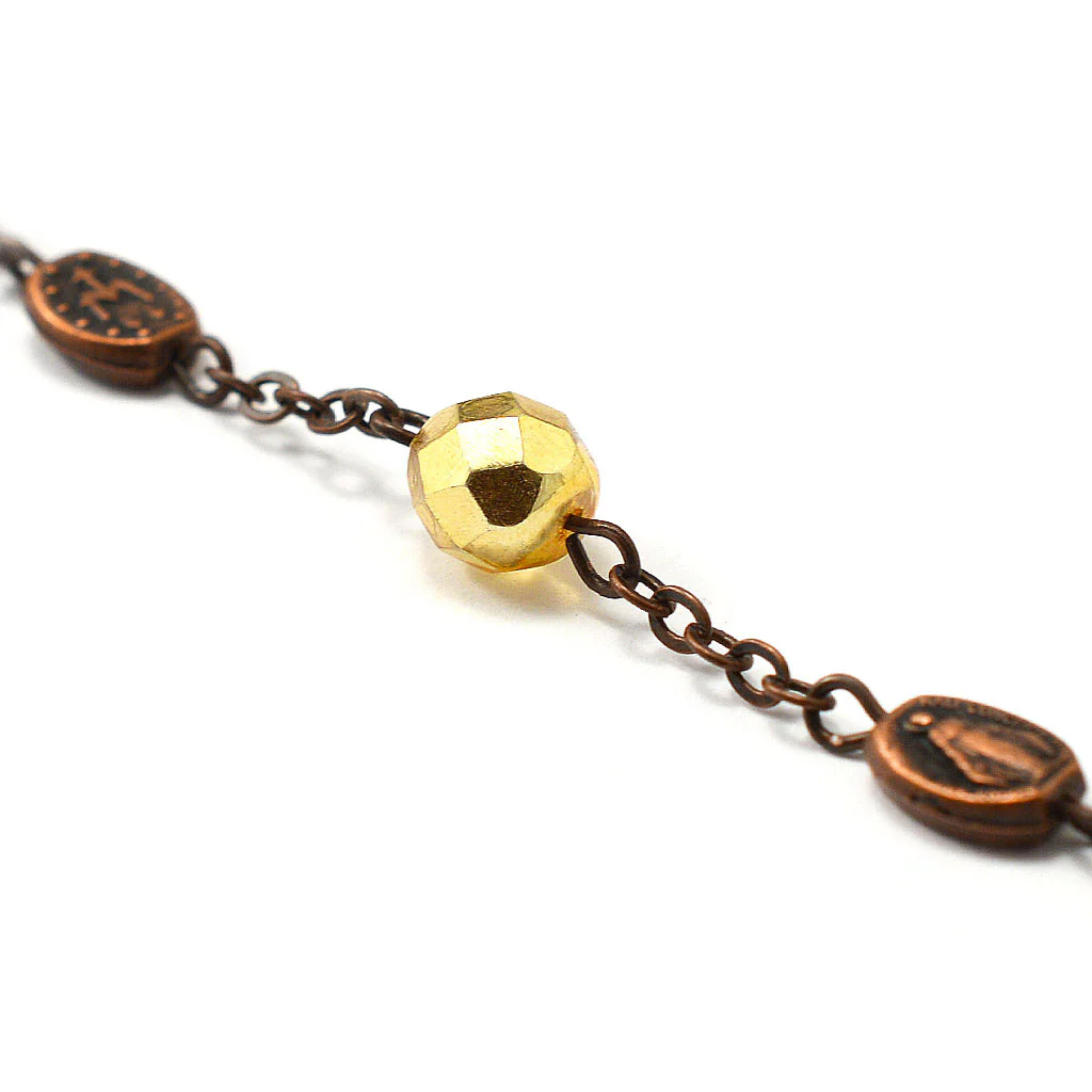 Miraculous Medal Rosary in Antique Copper - Image 6
