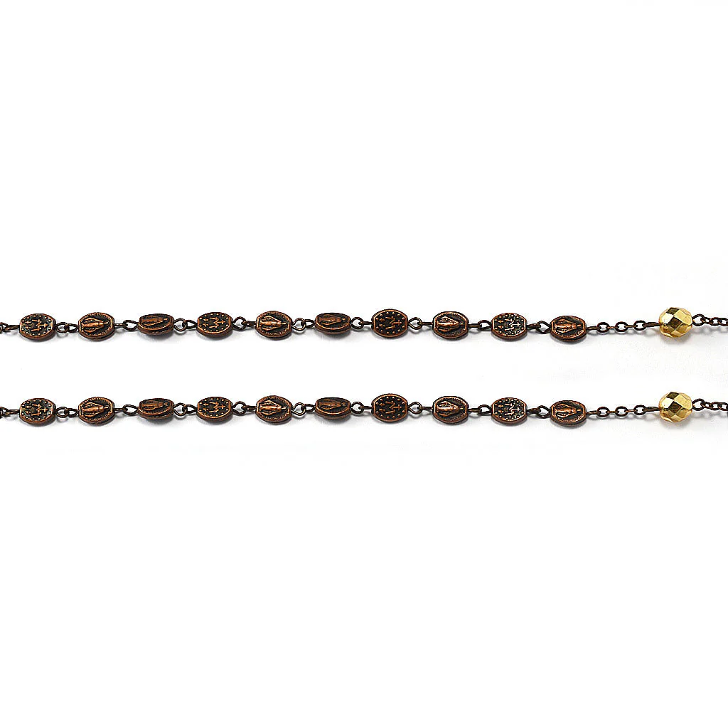 Miraculous Medal Rosary in Antique Copper - Image 7