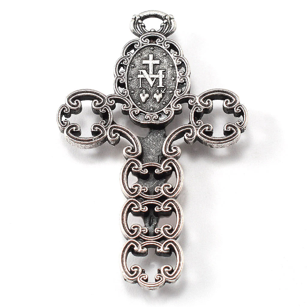 Miraculous Medal Rosary with Metal Beads - Image 3