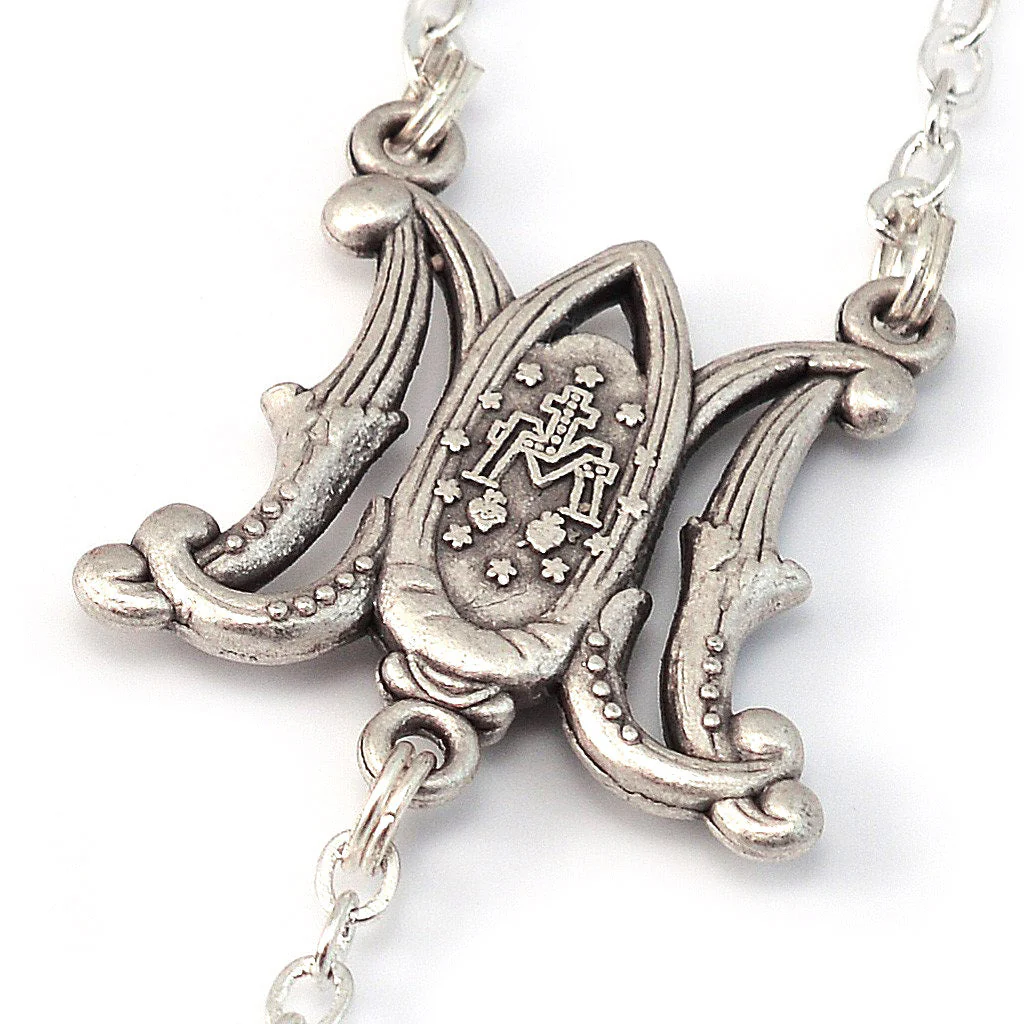 Miraculous Medal Silver Rosary - Image 5