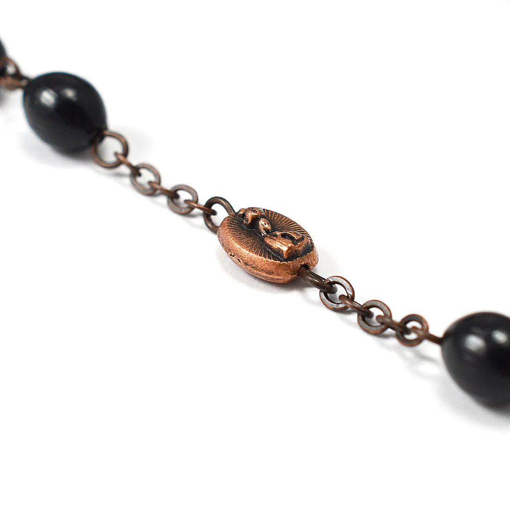 Our Lady of Fatima Rosary with Italian Wood Black Beads - Image 7