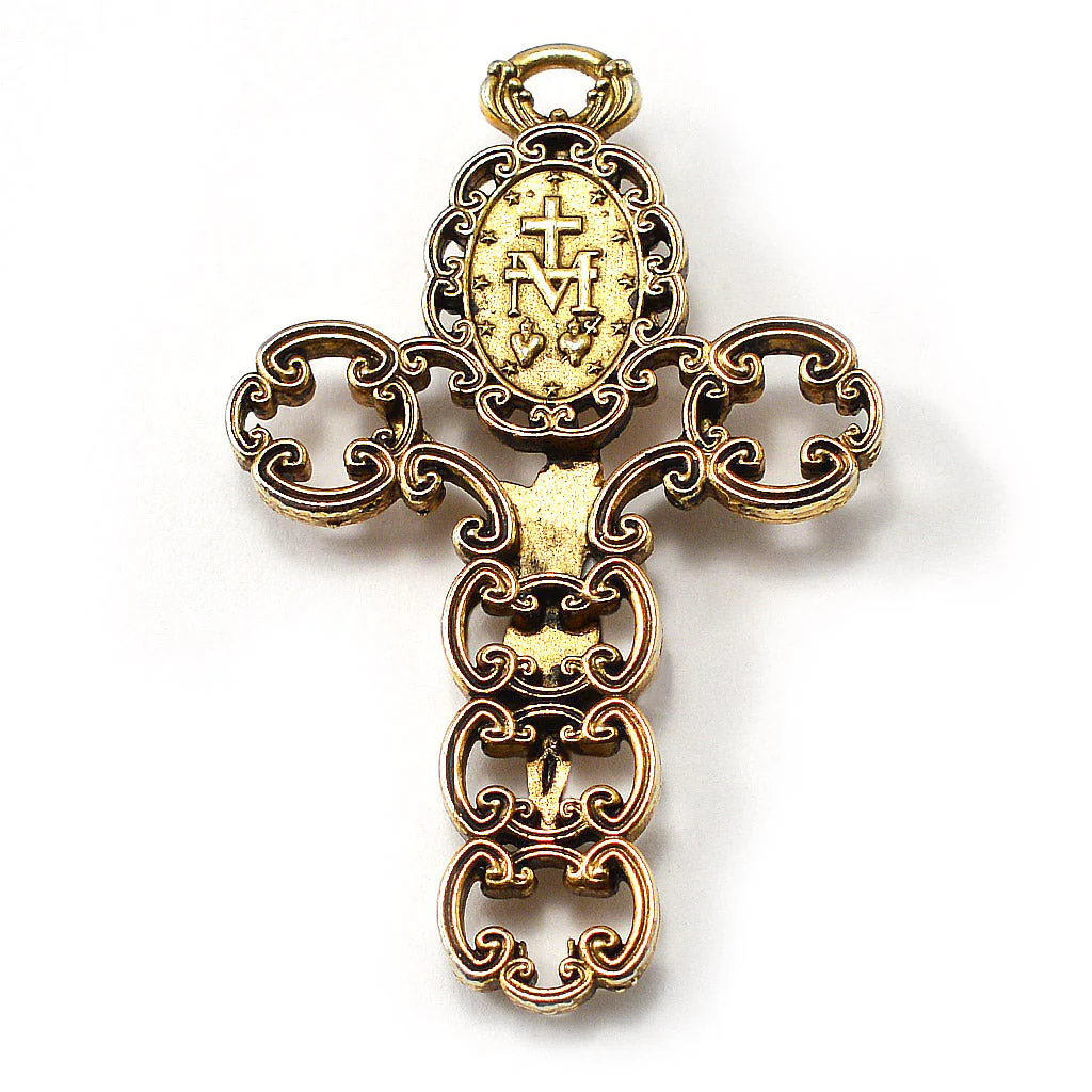 Our Lady of the Miraculous Medal Rosary in Burgundy & Antique Gold - Image 3