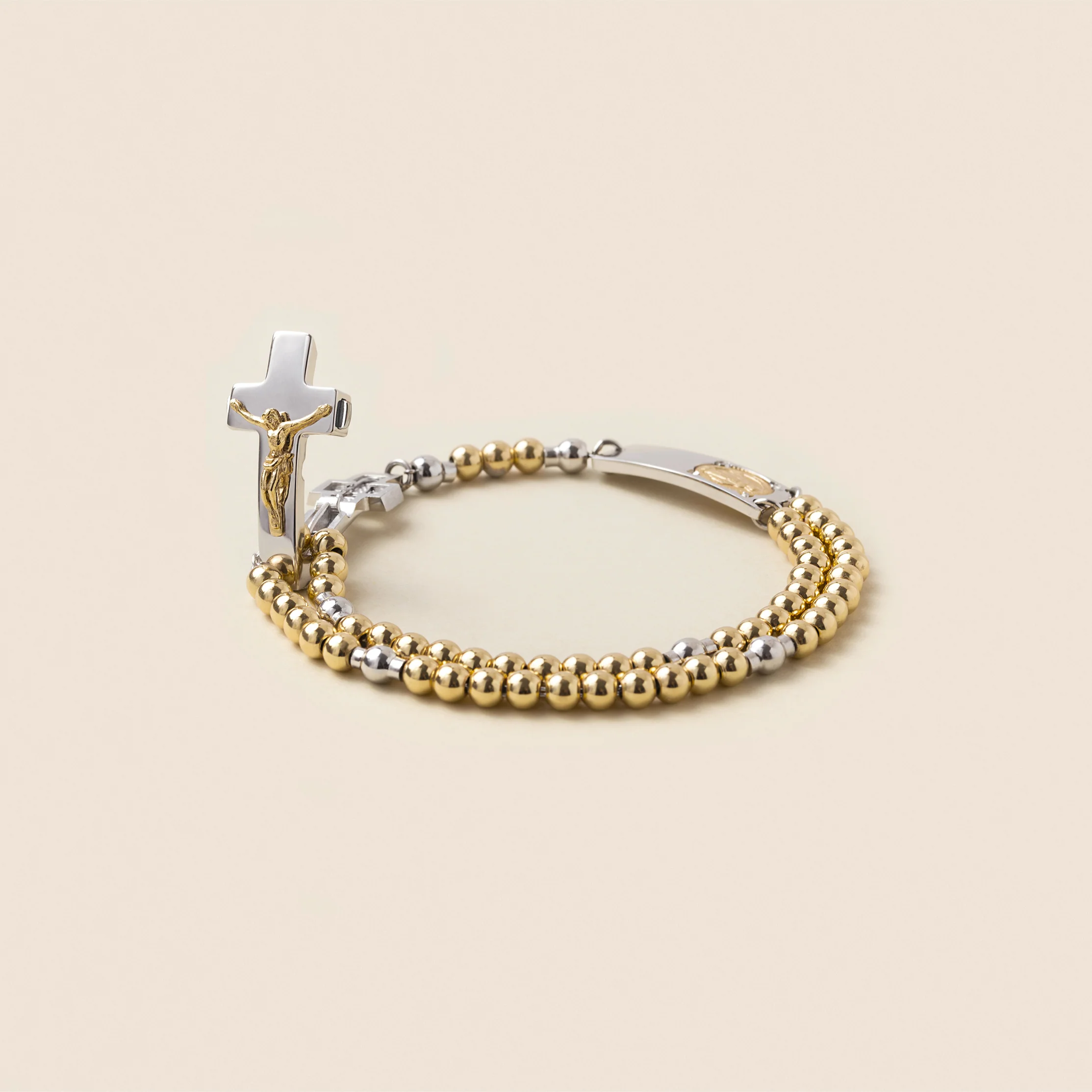 ROSALET® ROUND GOLD BEADS, STERLING SILVER & ROUND PATER, TRADITIONAL - Image 3