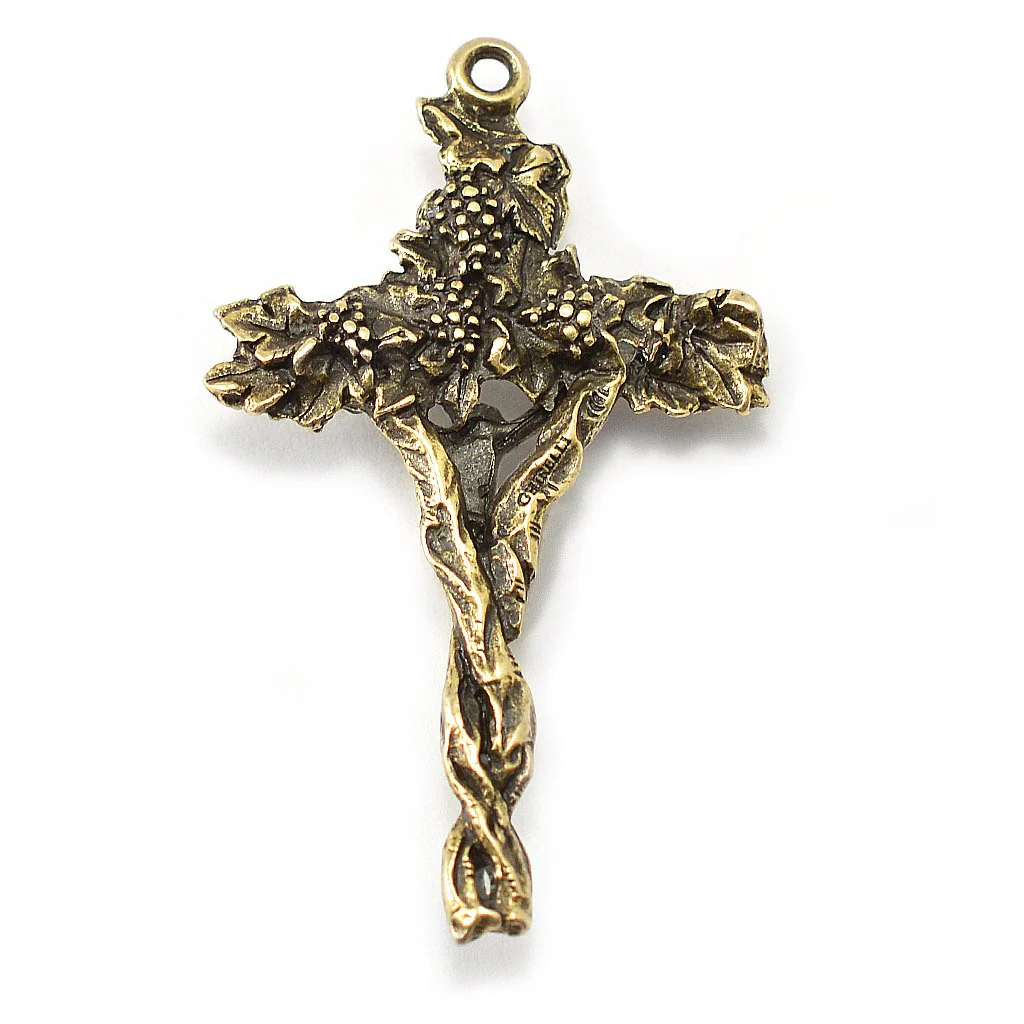 Saint Anthony Rosary in Antique Bronze and Olive Wood Beads - Image 3