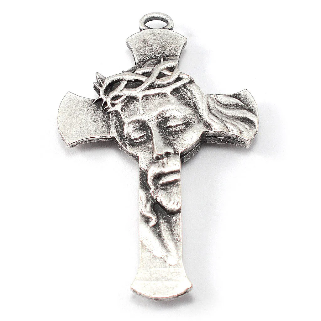 Saint Anthony Rosary in Antique Silver and Hematite Beads - Image 3