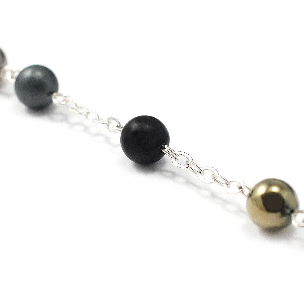 Saint Anthony Rosary in Antique Silver and Hematite Beads - Image 7