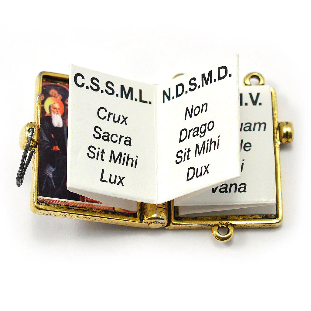 Saint Benedict Booklet Gold Rosary | With Murano Beads & Hematite - Image 6