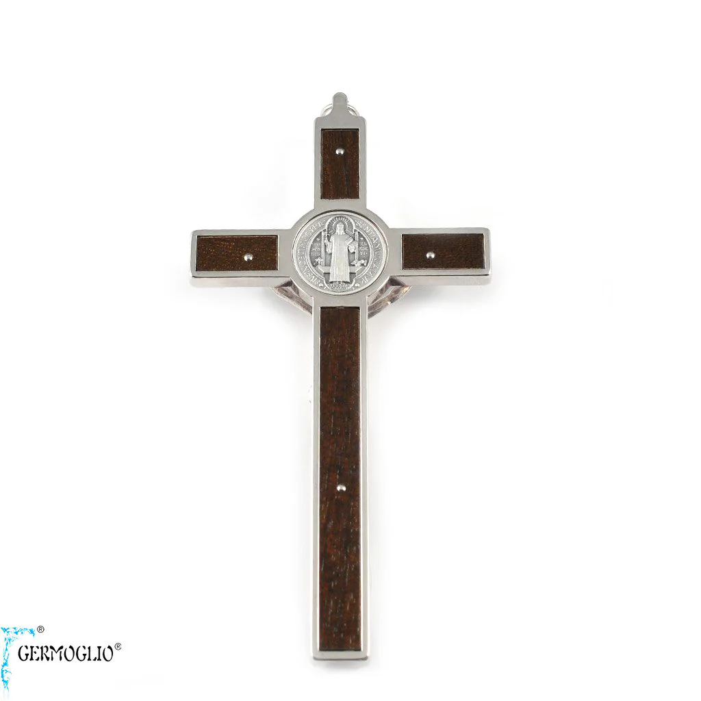 Saint Benedict Wall Cross Crucifix| With Wood Inlay by Germoglio x Ghirelli® - Image 2