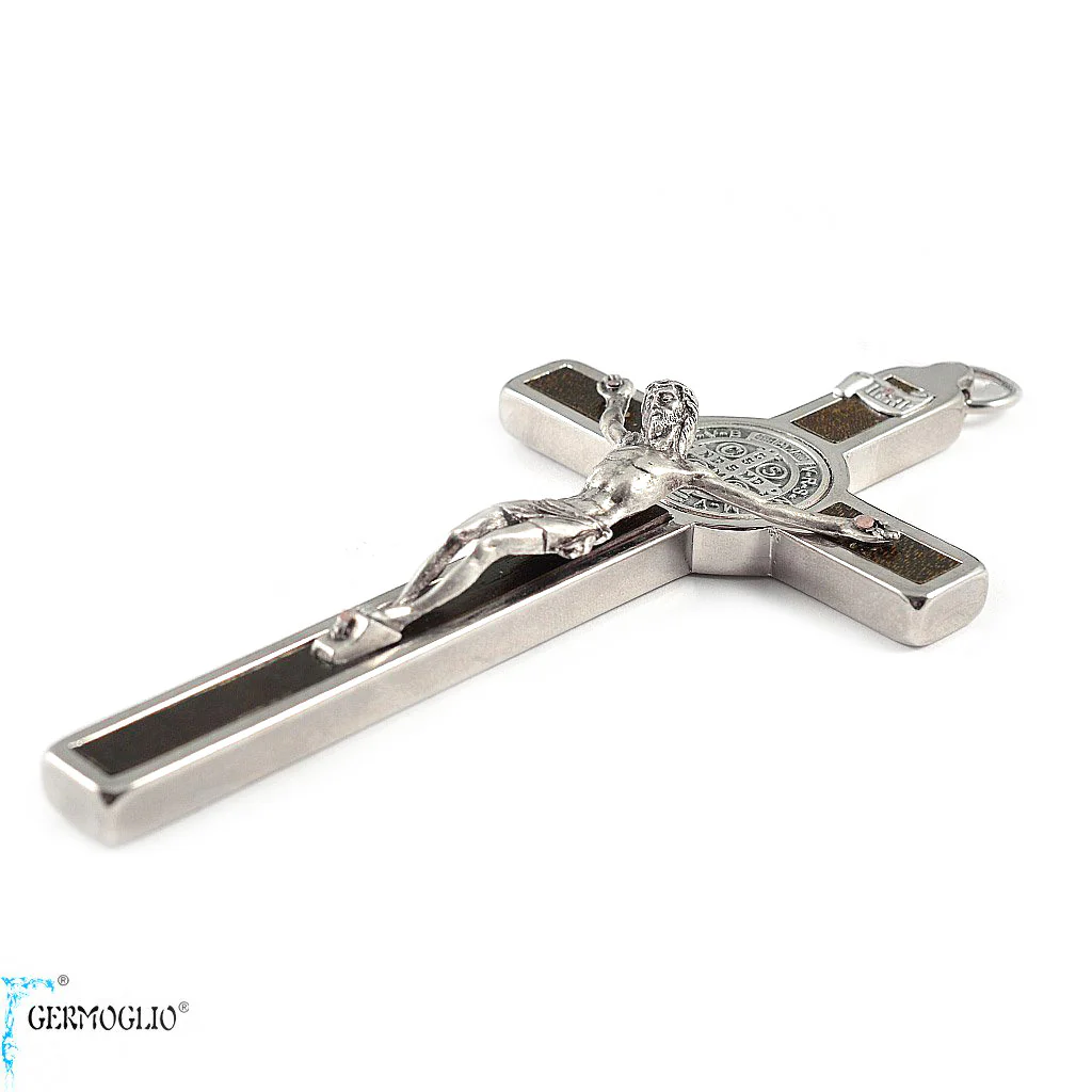 Saint Benedict Wall Cross Crucifix| With Wood Inlay by Germoglio x Ghirelli® - Image 3