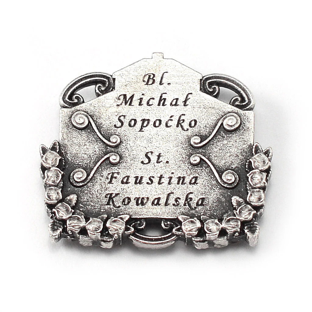Saint Faustina Divine Mercy Rosary with Faceted Bohemian Glass Beads - Image 5