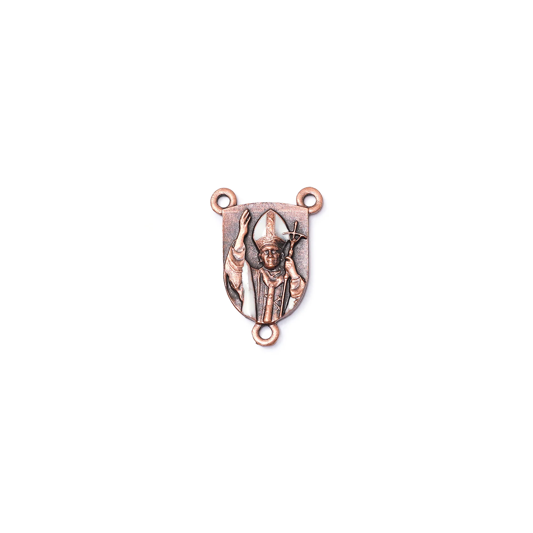 Saint John Paul II Rosary in Antique Copper with Genuine Murano Glass - Image 4