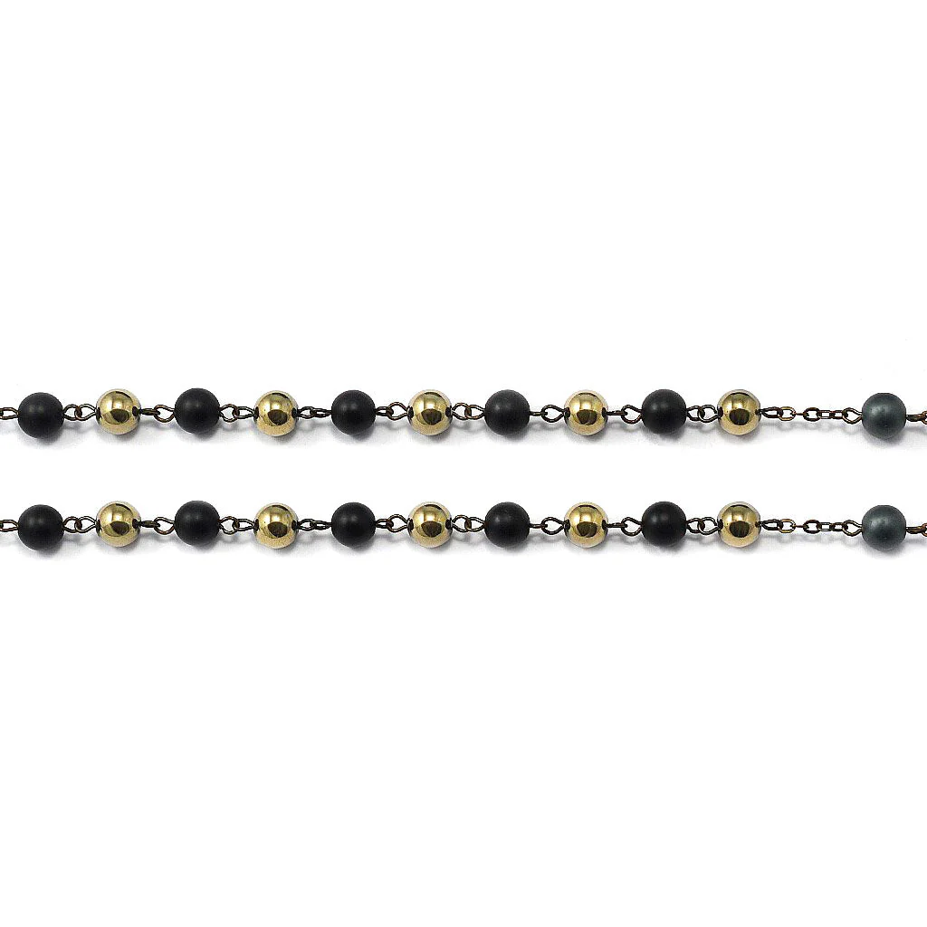 Saint Joseph Rosary in Bronze, Black & Hematite - Image 7