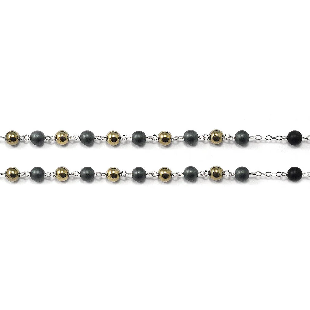 Saint Joseph Rosary in Bronze, Silver & Hematite - Image 7