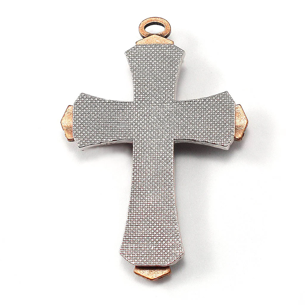 Saint Joseph Rosary in Copper, Silver & Hematite - Image 3