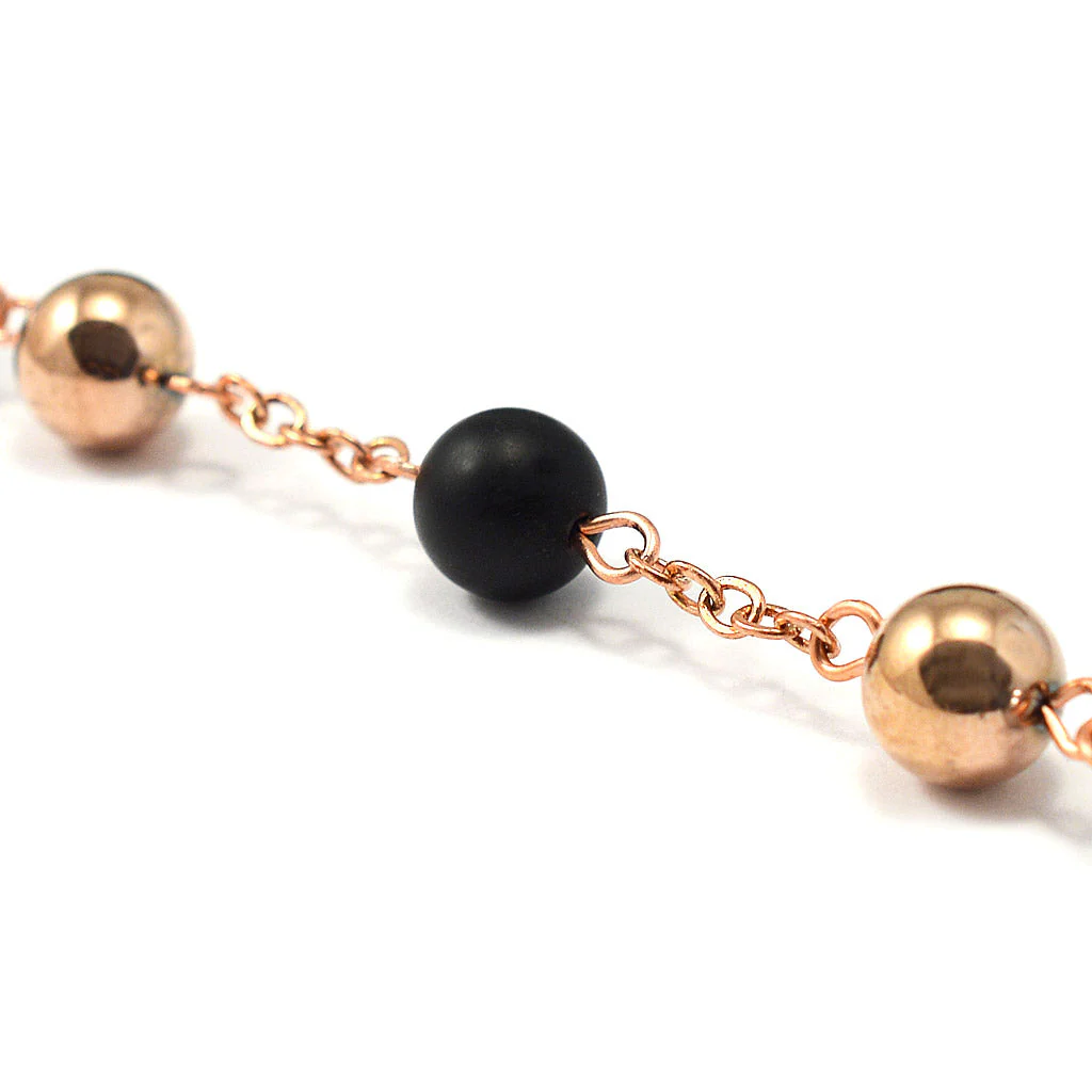 Saint Joseph Rosary in Copper, Silver & Hematite - Image 6