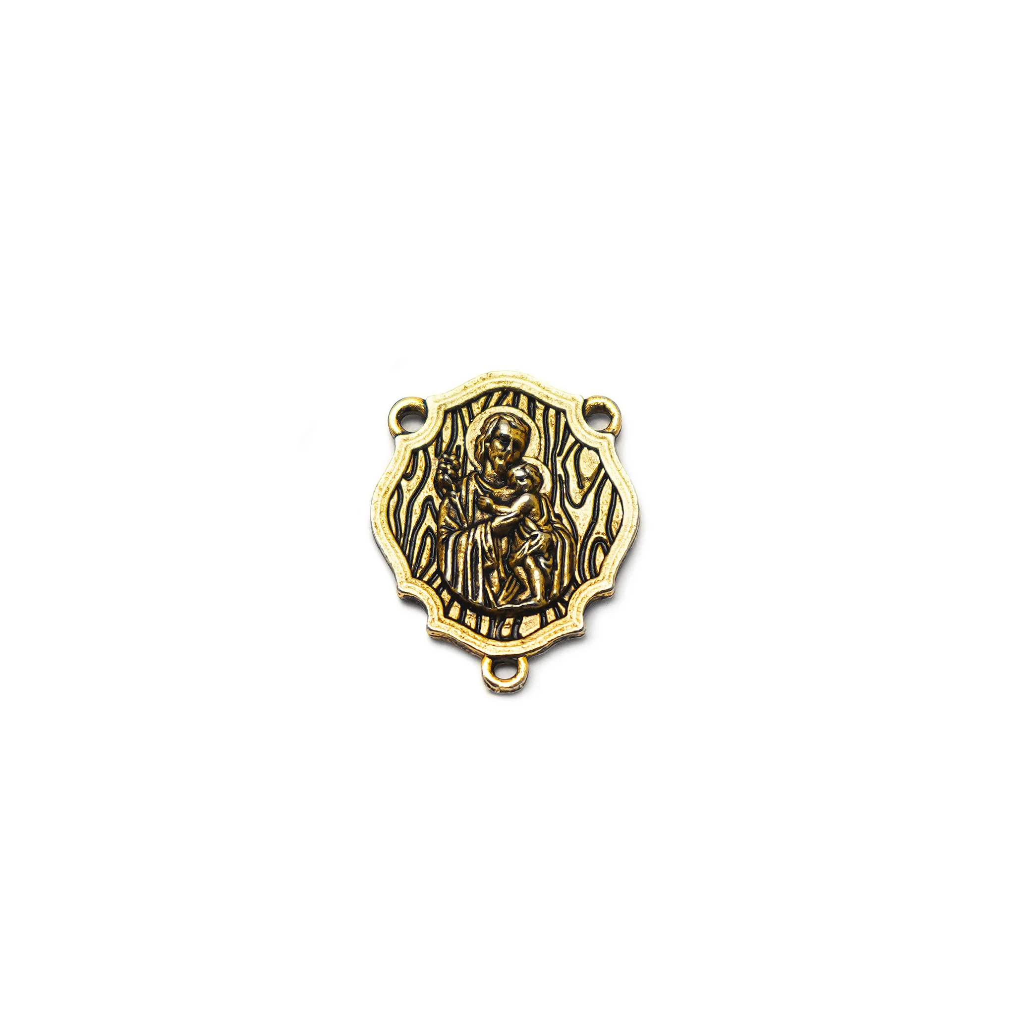 Saint Joseph Rosary in Gold with Natural Jasper Stone - Image 4