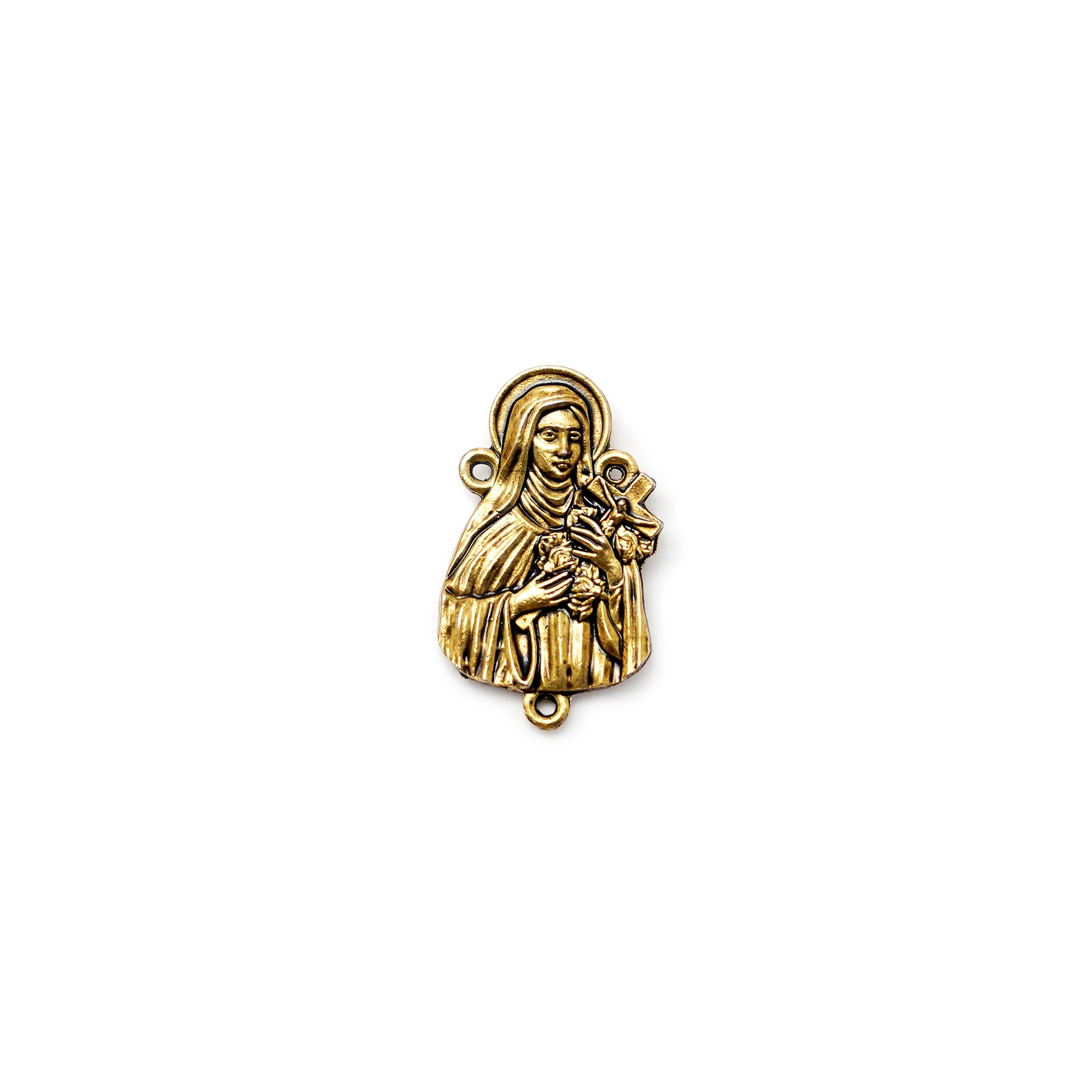 Saint Therese of Lisieux Gold Rosary | With Aulite & Tiger’s Eye beads - Image 4