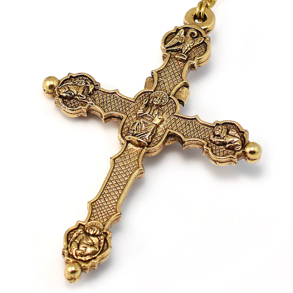 Saint Francis and Saint Clare of Assisi Gold Rosary - Image 3