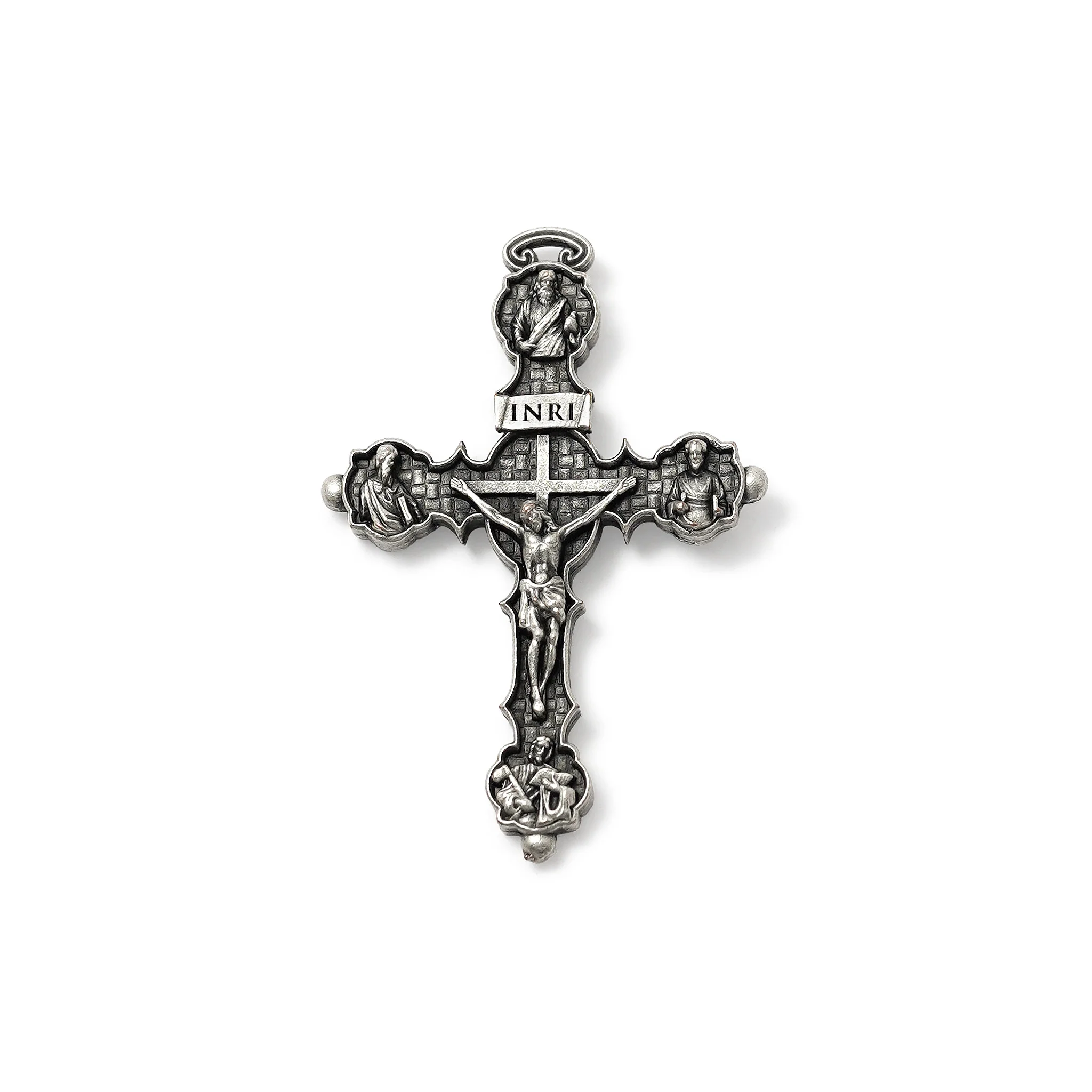 Saint Joseph Rosary in Silver with Italian Wood Beads - Image 2