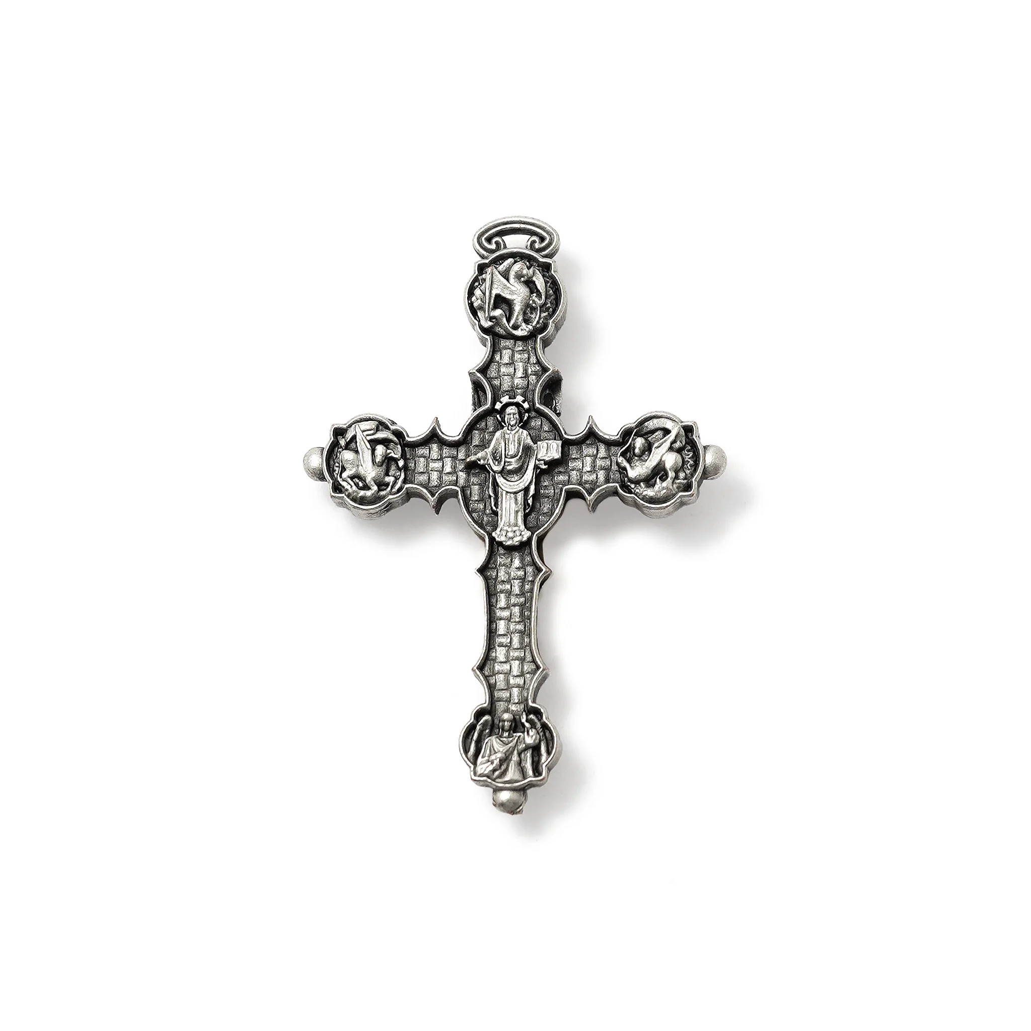 Saint Joseph Rosary in Silver with Italian Wood Beads - Image 3