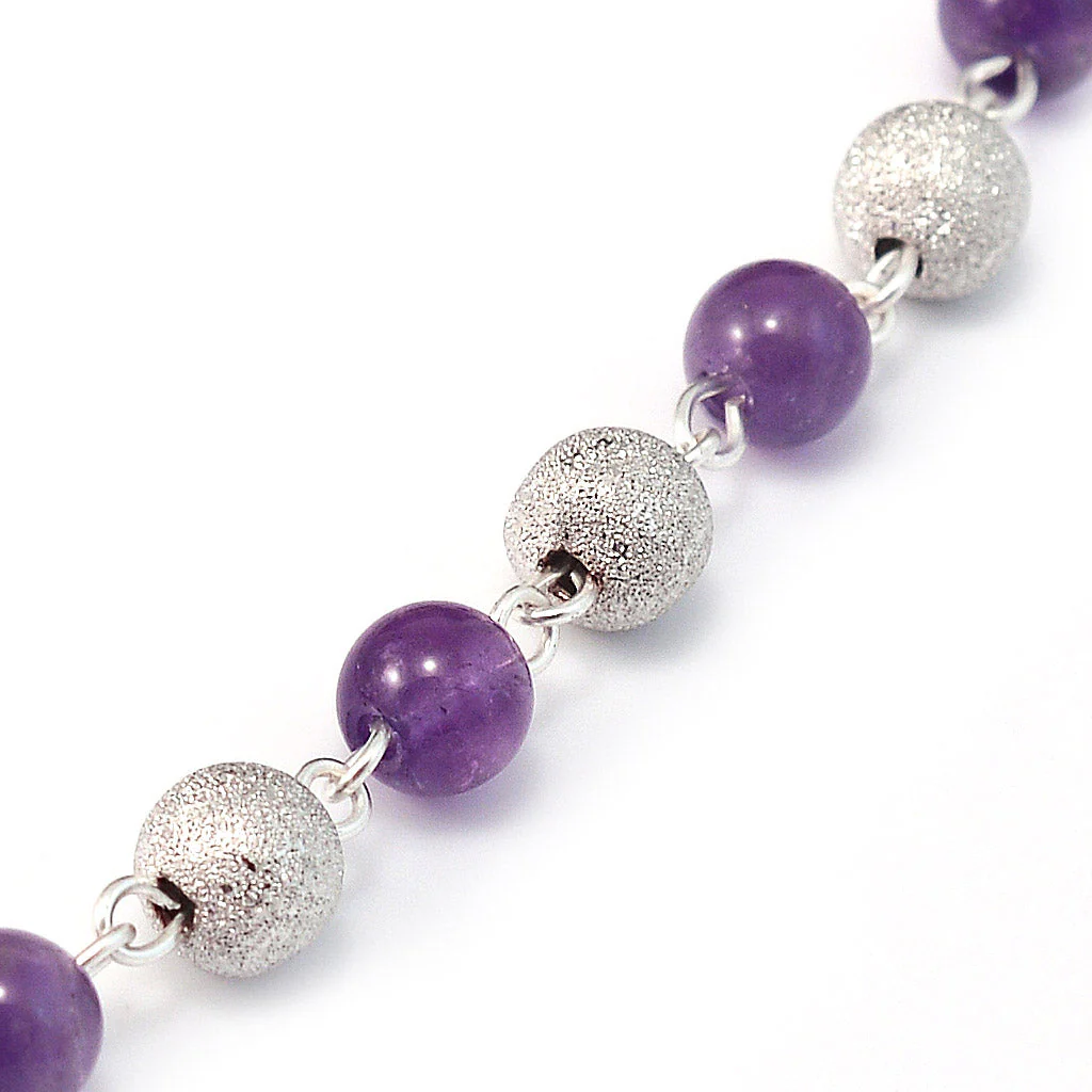 Precious Sterling Silver Amethyst Bracelet - Image 3