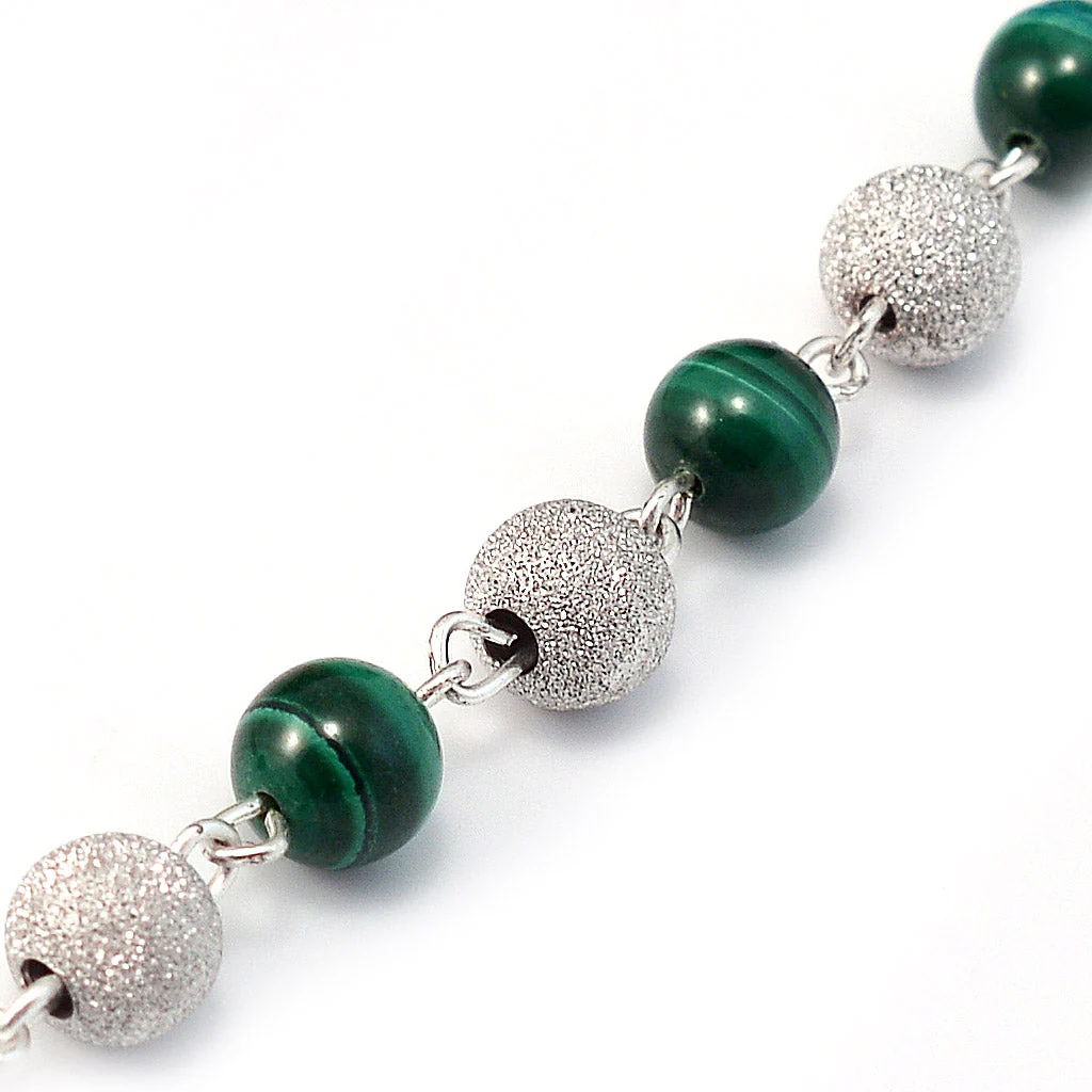 Precious Sterling Silver Malachite Bracelet - Image 3