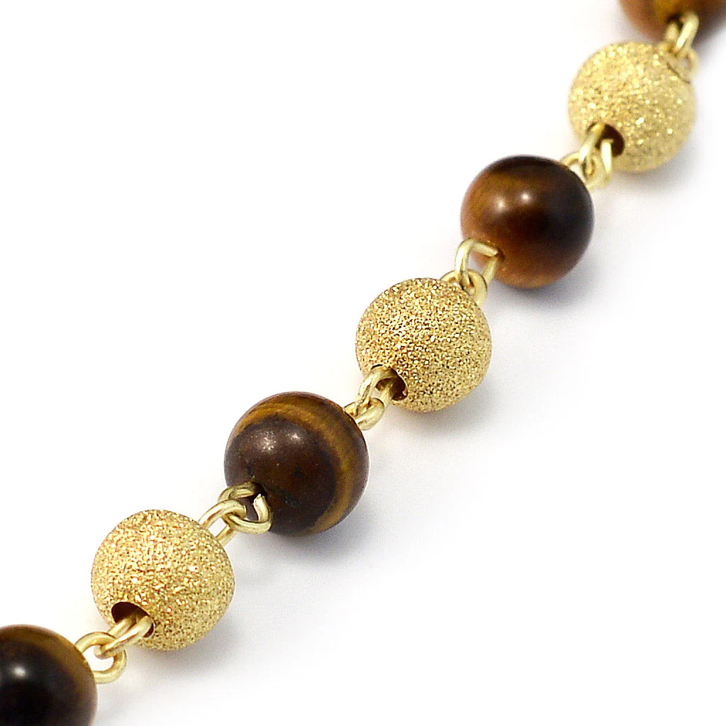 Precious Tiger's Eye & Gold Bracelet - Image 3