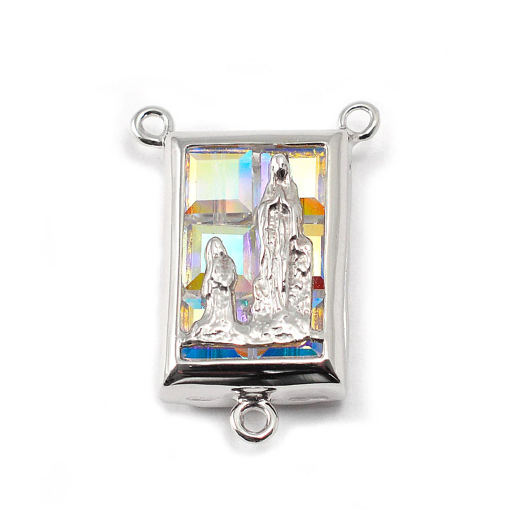 Aurora Borealis Crystal Rosary with Sterling Silver - Image 4