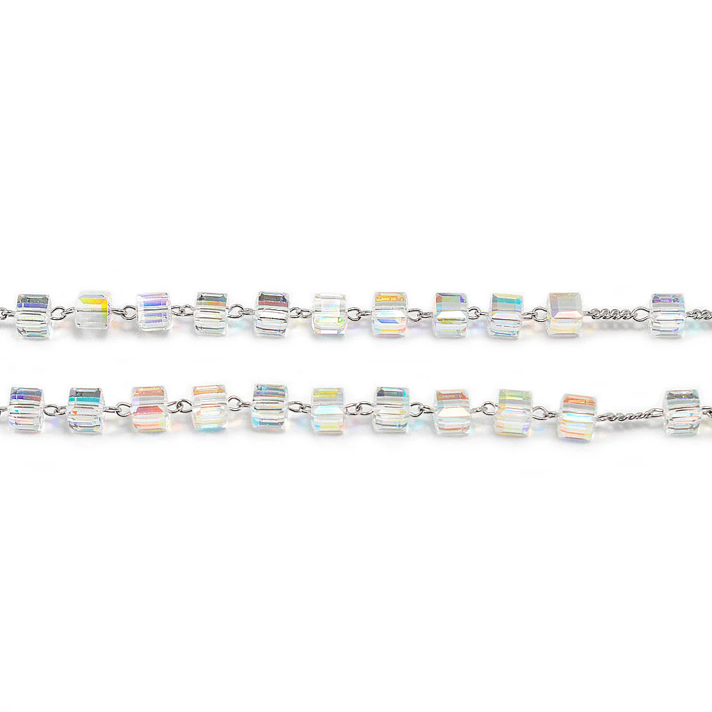 Aurora Borealis Crystal Rosary with Sterling Silver - Image 6