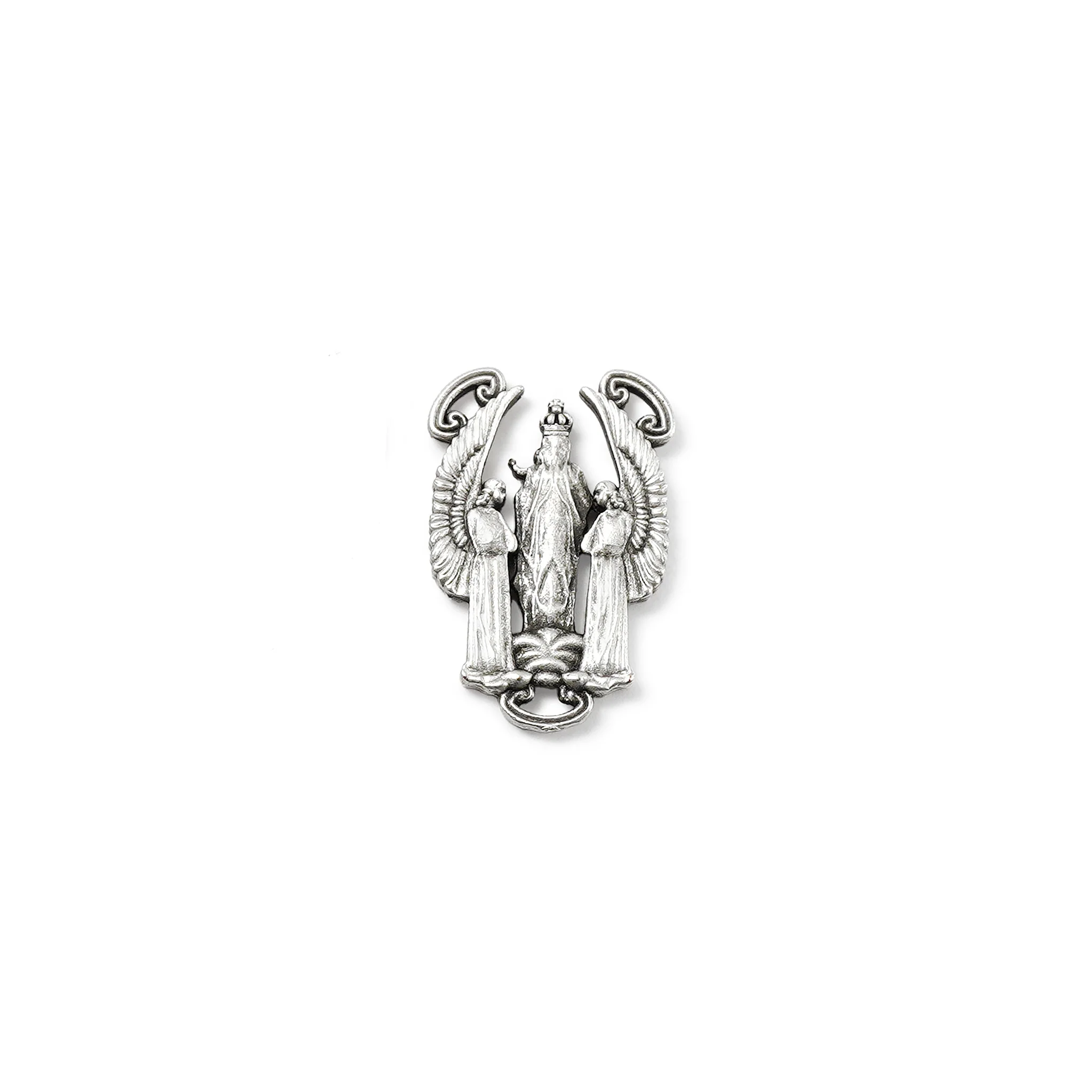 The Holy Angels Rosary in antique silver with Mother of Pearl beads - Image 5