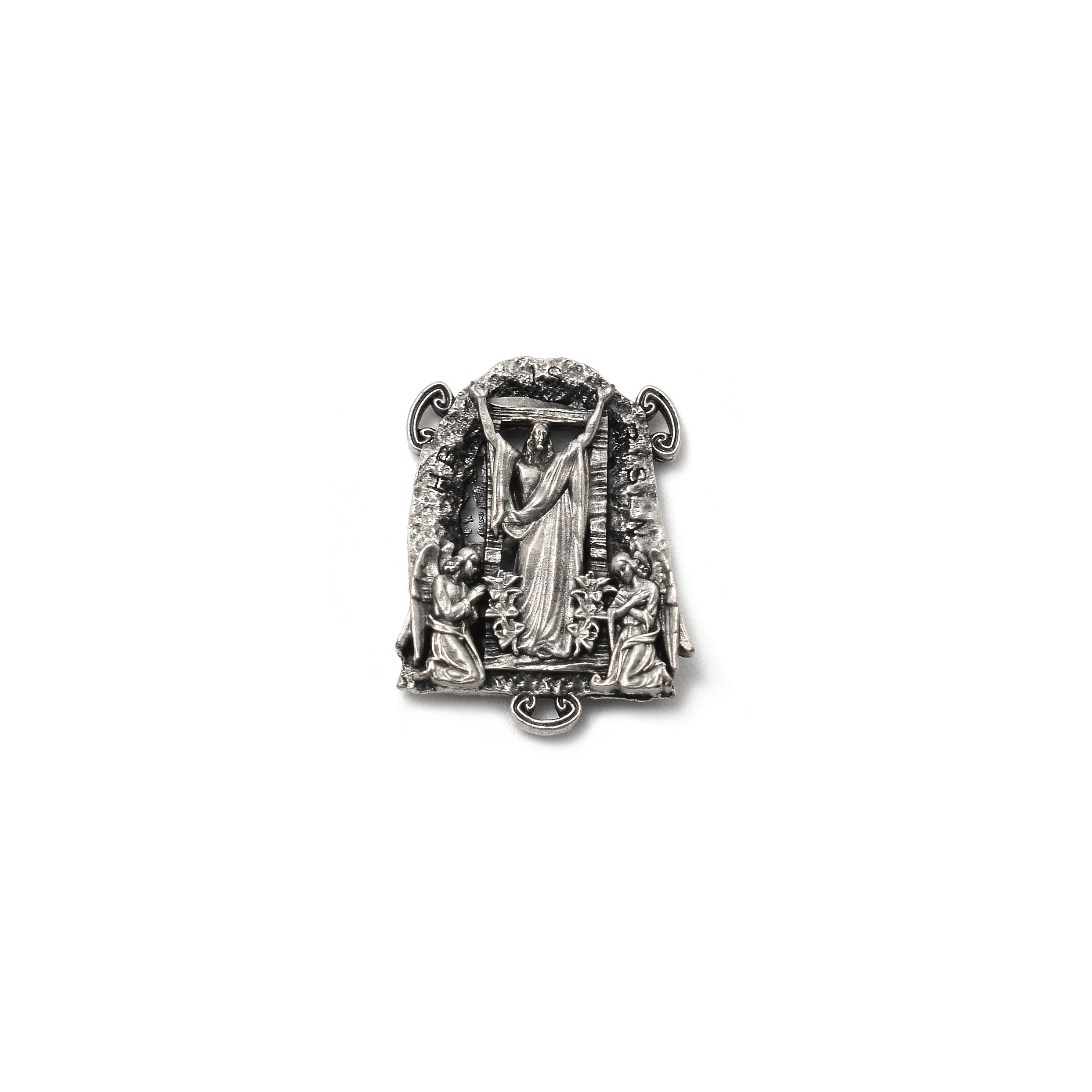 The Holy Shroud Rosary in Antique Silver & Gold - Image 5