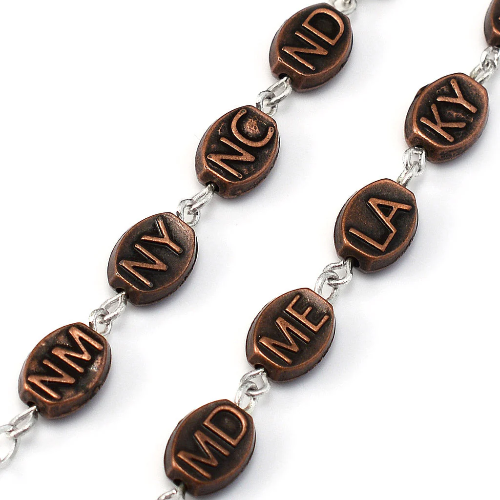 The USA Rosary in Antique Silver with 50 States Beads - Image 6