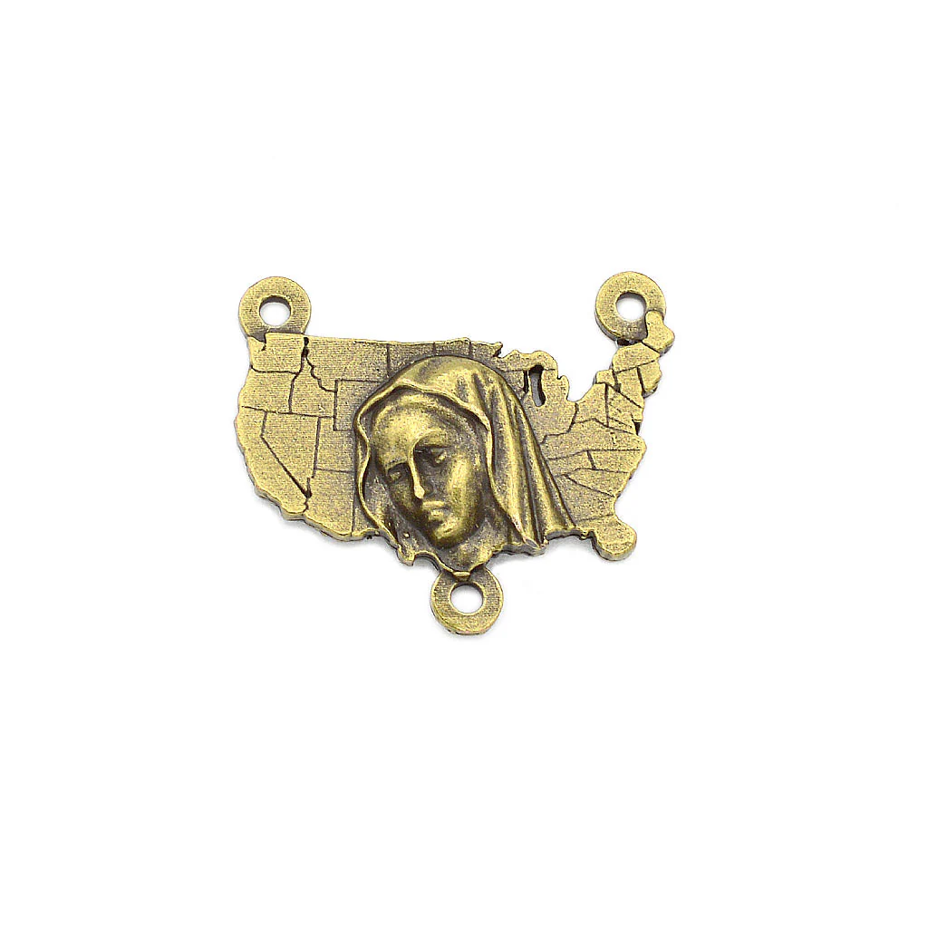 The USA Rosary in Bronze with White Glass - Image 4